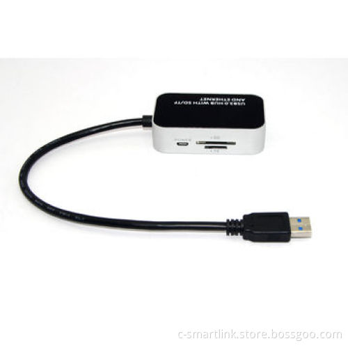 USB 3.0 Hubs with SD/TF, 2-in-1, Support 1 SD Card and 1 TF Card, 3 Ports